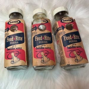 DAVOL Feed Rite vintage baby bottle (x3)